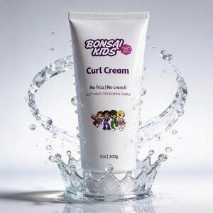 Bonsai Kids Curl Cream - 10oz Kids Curly Hair Moisturizer & Definer - Frizz Free